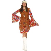 Costume hippie multicolore avec franges pour femmes