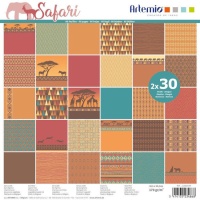 Kit de papier scrapbooking Safari - Artemio - 60 feuilles