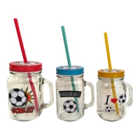 Bocal en verre Football - 1 pc.