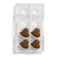 Moule à chocolat en forme de coeur 20 x 12 cm - Decora - 8 cavités