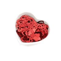 Confettis de coeurs rouges métallisés 20 g