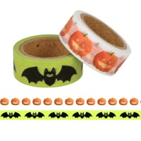 Washi tape citrouille et chauve-souris - 2 pcs.