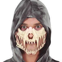 Masque de crâne avec crocs de demi-visage