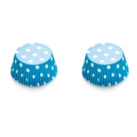 Capsules à cupcake bleues avec points blancs - Decora - 75 pcs.