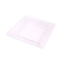 assiettes carrées transparentes, 23 cm - Maxi Products - 4 pièces