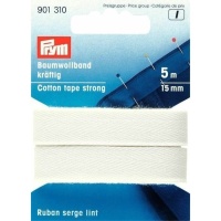 Ruban de coton fort de 1,5 cm blanc - Prym - 5 m