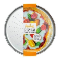 Plateau à pizza en acier 32 x 32 x 1,8 cm - Decora