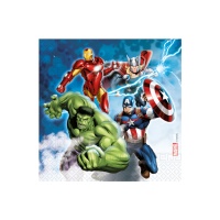 Serviettes Avengers compostables 16,5 x 16,5 cm - 20 unités