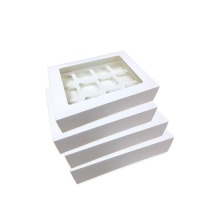 Boîte pour 12 mini cupcakes blancs 24 x 16 x 7 cm - Pastkolor - 5 unités