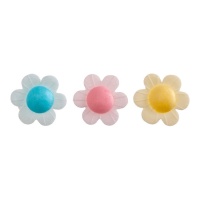 Gaufrettes de fleurs en trois couleurs de 3 cm - Dekora - 150 unités