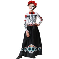 Costume de catrina noir et blanc pour filles