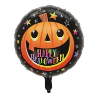 Ballon citrouille souriante Happy Halloween 45 cm - Party love