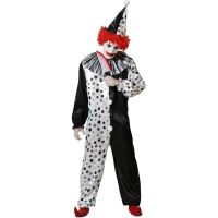 Costume de clown d'Halloween monochrome pour adultes