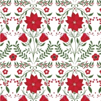 Tissu popeline de coton Fleurs de Noël - Katia