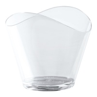 Gobelets en plastique transparent de 120 ml en forme de vague - Dekora - 100 unités