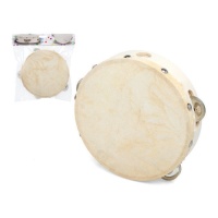 tambourin en bois et cuir, 17 cm