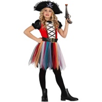 Costume de pirate avec jupe multicolore pour filles
