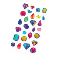 Autocollants 3D multicolores en forme de diamant - 1 feuille