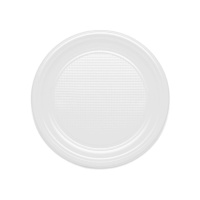 Assiettes rondes en plastique blanc de 25 cm - 5 pcs.