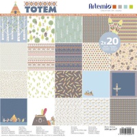 Kit papier scrapbooking Totem - Artemio - 40 feuilles