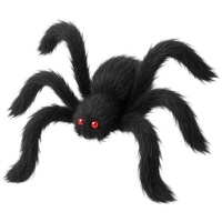 Araignée noire de 1,50 m à yeux rouges