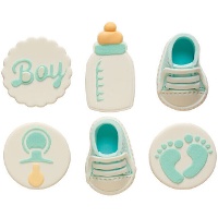 Décorations en sucre pour baby-shower - garçon - Decora - 6 pièces