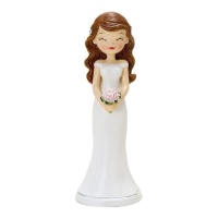 Figurine pour gâteau de mariée avec yeux fermés 21 cm