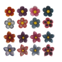 Figurines en sucre assorties de fleurs 4 cm - Dekora - 32 unités