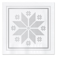 Serviettes de Noël brodées or blanc 12,5 x 12,5 cm - 30 pcs.