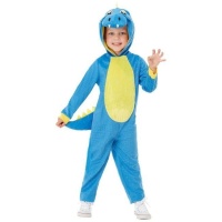 Costume de bébé dinosaure bleu