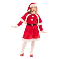 Costume court de Père Noël avec cape pour filles