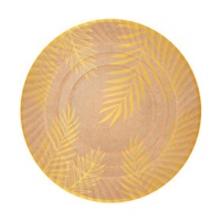 Plateau rond en carton de 30 cm avec feuilles d'or