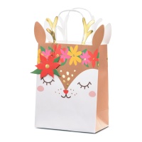 Sac cadeau renne 30 x 20,5 x 10,5 cm - 1 pc.