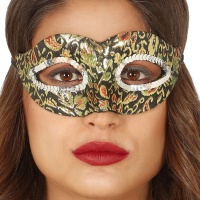 Masque noir et or avec paillettes