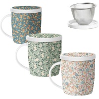 Mug de 350 ml Fleurs avec filtre - DCasa