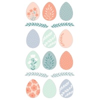 Stickers oeufs de Pâques en relief - 1 feuille