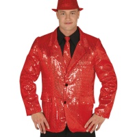 Veste rouge à paillettes pour hommes