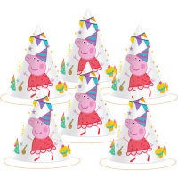 Chapeaux de fête Peppa Pig - 6 pièces