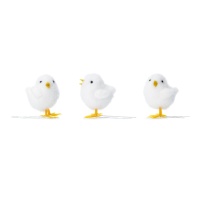 Poussins blancs de 7 cm - Partydeco - 9 pcs.