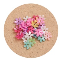perles de fleurs colorées de 1,5 cm - 29 pcs.
