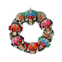 Couronne décorative de clown d'Halloween - 40 cm
