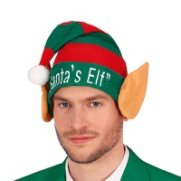 Chapeau d'elfe rayé avec oreilles géantes