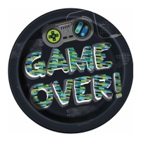 Assiettes de jeu vidéo Game Over ! 23 cm - 8 pièces