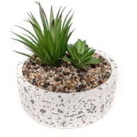Plante artificielle avec pot en granit de 20 x 7 cm de large