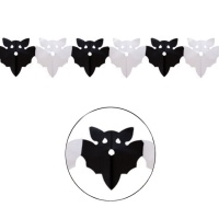 Guirlande en papier chauve-souris noire et blanche