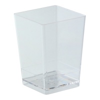 7 x 5 cm gobelets transparents en plastique de forme carrée - Dekora - 100 unités