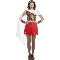 Costume de guerrier romain rouge pour femmes