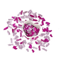 Confettis roses pour douche de bébé 20 grammes