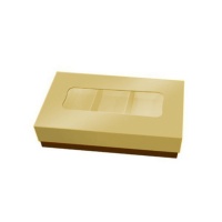 Petite boîte à chocolat dorée 14,5 x 7,5 x 3,5 cm - Pastkolor