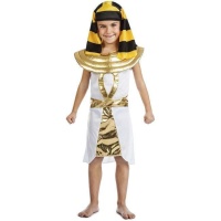 Costume égyptien doré et blanc pour enfants